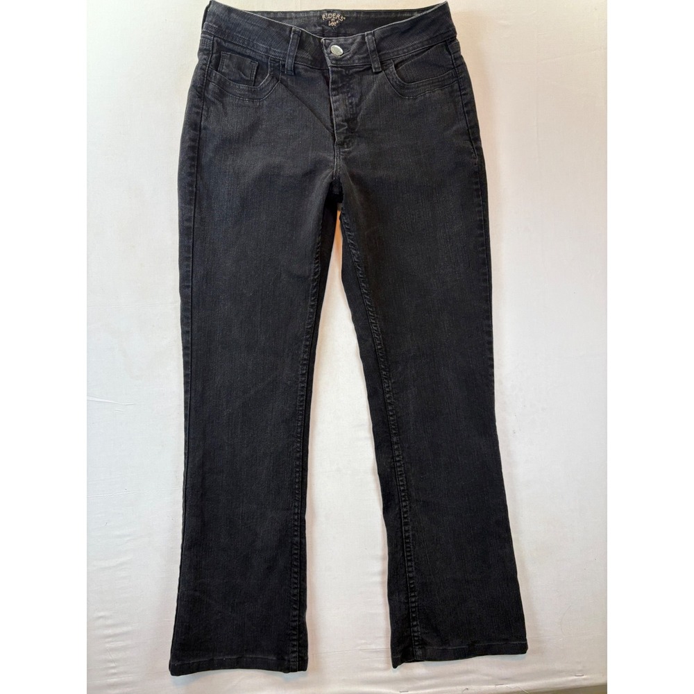 Riders by Lee Womens Black Bootcut Jeans Size 10M Mid Rise Stretch Denim 130M480